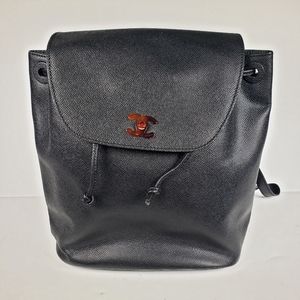 Chanel Classic CC Tortoise Shell Logo Backpack